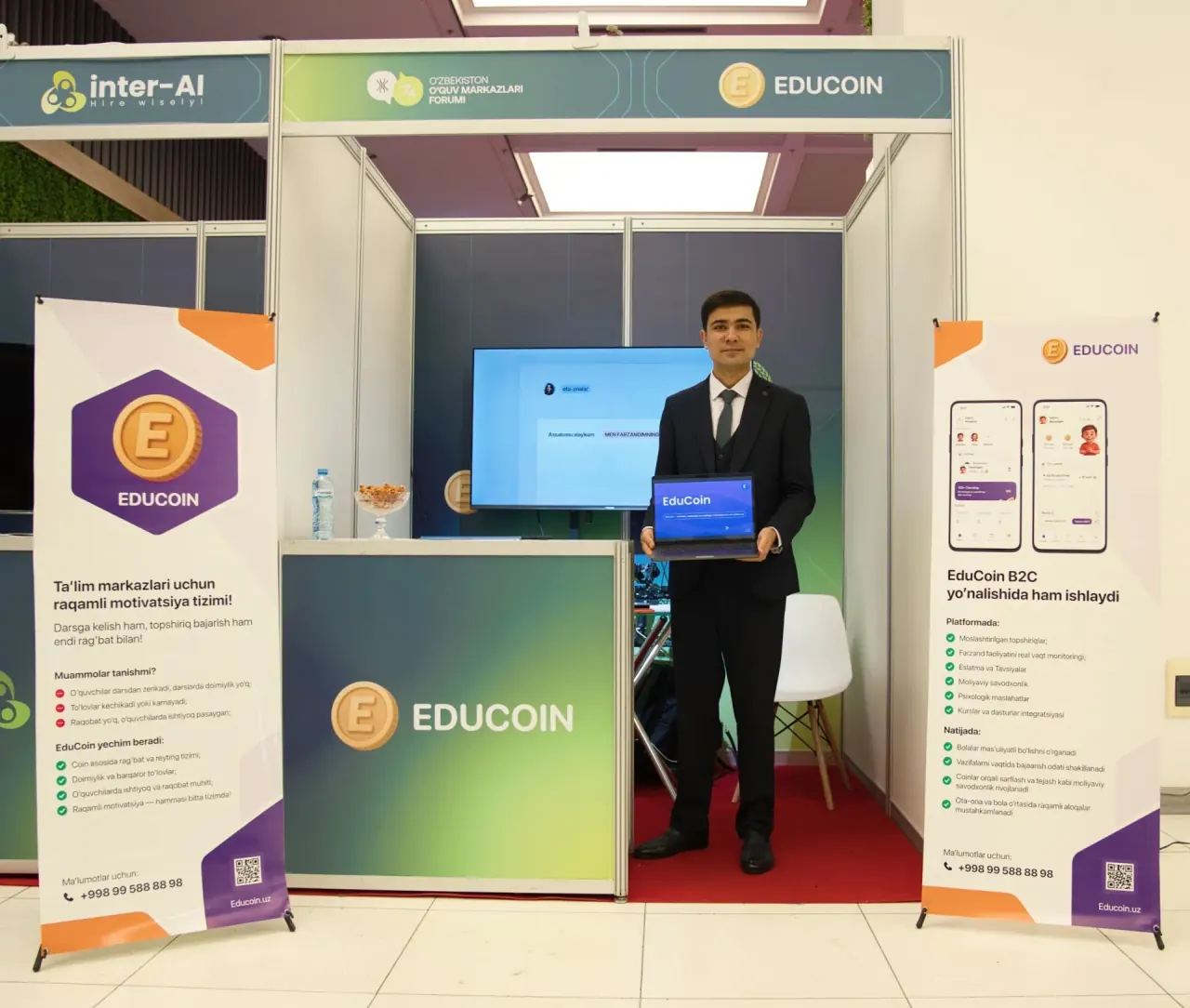 EduCoin stendi O‘zbekiston o‘quv markazlari forumida
